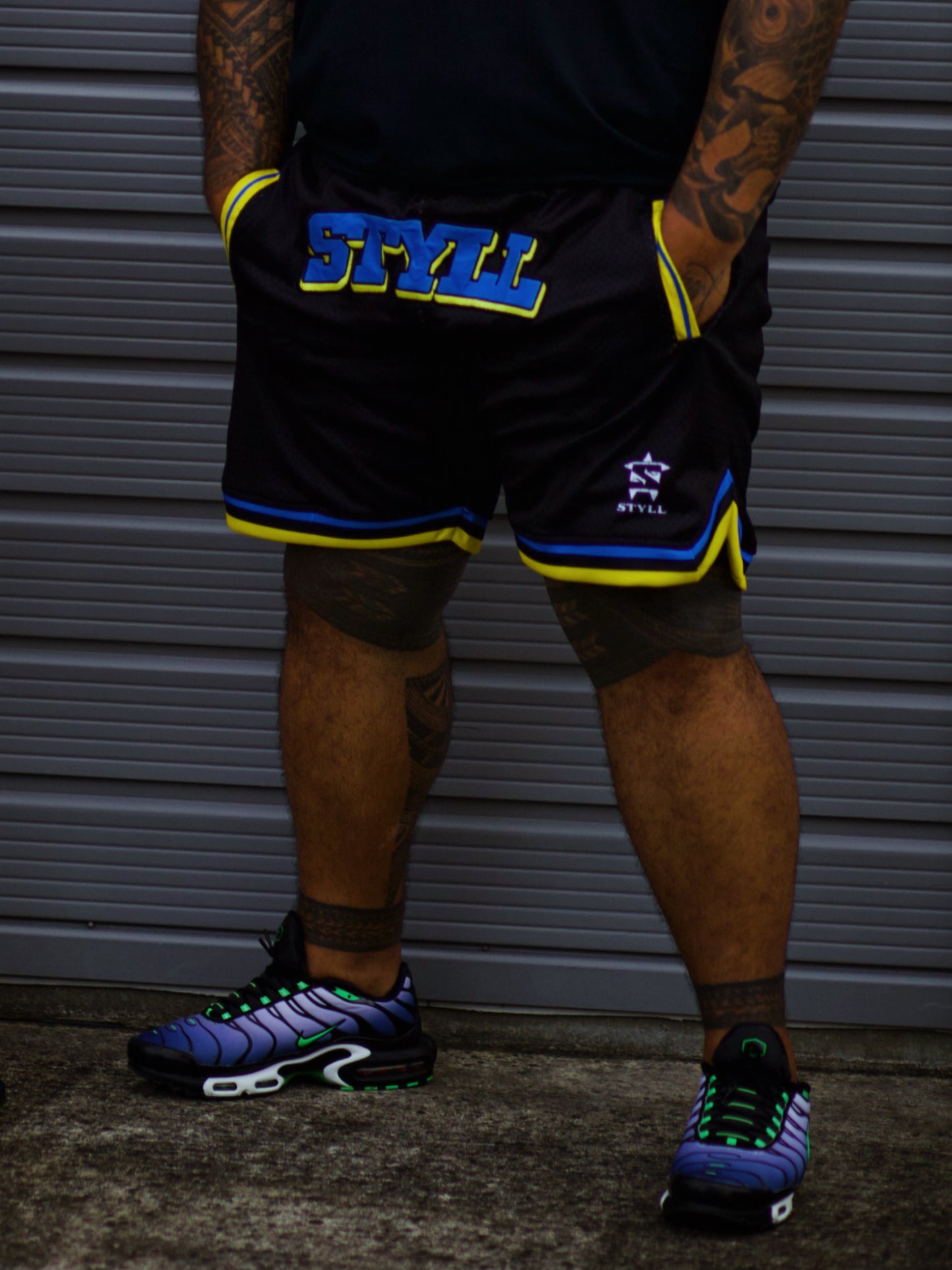 STYLL Basketball Shorts - Blue/Yellow/Black
