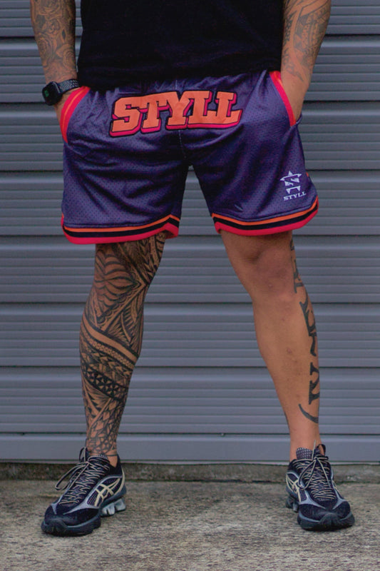 STYLL Basketball Shorts - Orange/Pink/Grey