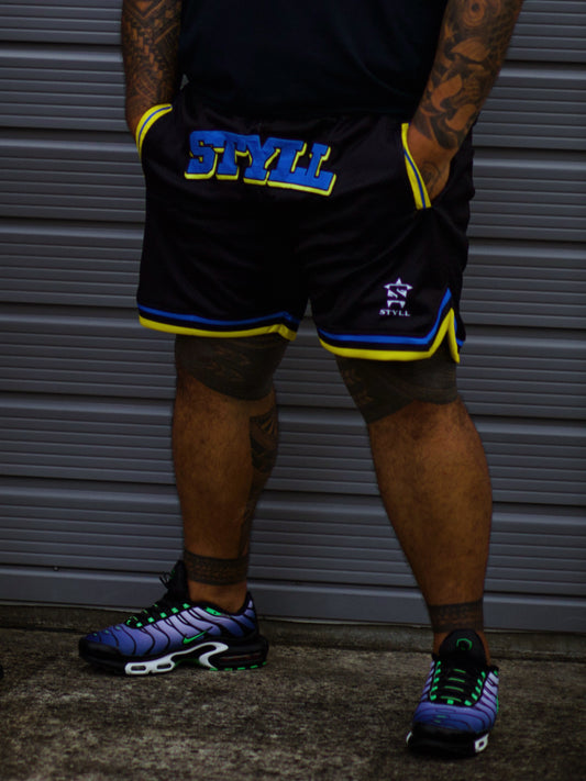 STYLL Basketball Shorts - Blue/Yellow/Black